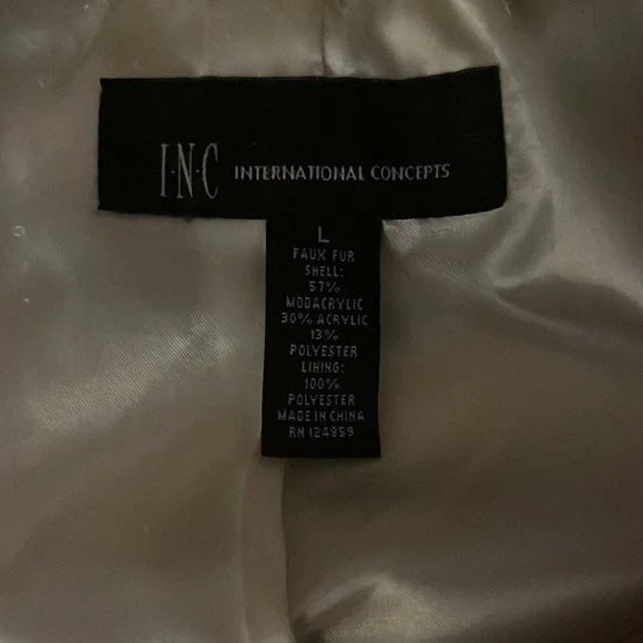 I.N.C. International Concepts Black and White Faux Fur Shag Jacket Size … - Picture 7 of 7